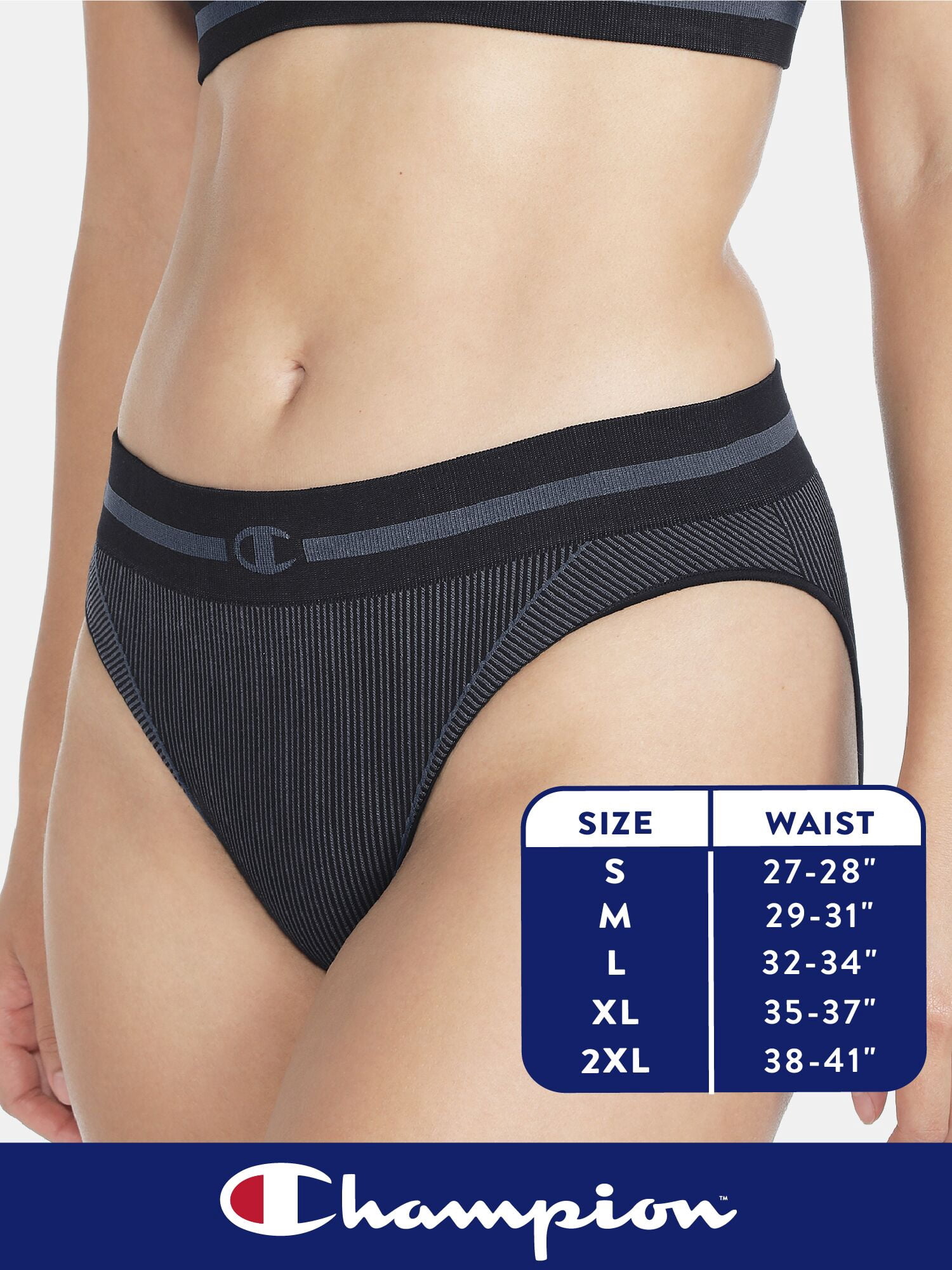 Champion Women's Hi-Cut Bikini Underwear, 3 pack, Sizes S - XXL