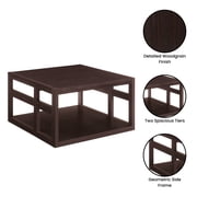 Convenience Concepts Monterey Square Coffee Table with Shelf, Espresso