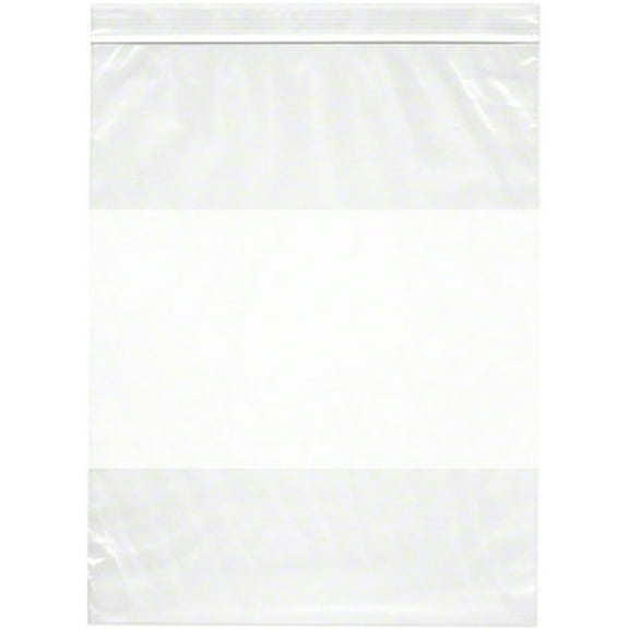 Plymor 10" x 13" (Case of 1,000), 2 Mil with White-Block Zipper Reclosable Plastic Bags