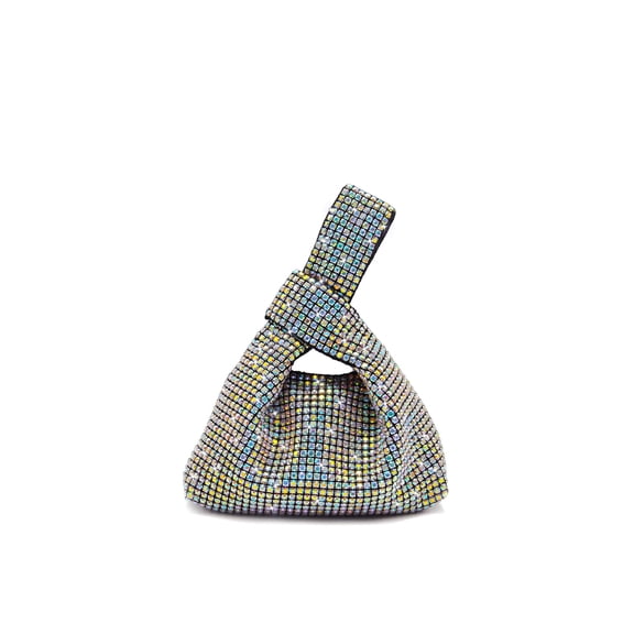 Miuco Mini Rhinestone Hobo Dumpling Bag Crystal Evening Bucket Handbag Bling Sparkling Clutch Crossbody Bag Rainbow Walmart