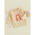 thumbnail image 3 of Bslissey Kids Baby Girl Boy Knit Sweater Long Sleeve Rainbow Jacquard Pattern Pullover Jumper Tops Infant Toddler Casual Knitwear Winter Daily Clothes 0-4 Years, 3 of 9