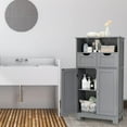 thumbnail image 2 of LOKO Bathroom Storage Cabinet, Multifunctional Floor Storage Organizer with 2 Removable Drawers & Adjustable Shelf, Modern Wooden Floor Cabinet for Living Room, Laundry Room or Dining Room (Grey), 2 of 19