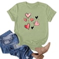 thumbnail image 4 of Camiseta de Manga Corta de Cuello Redondo con Patrones de Corazón de Moda de Primavera de las Mujeres Vintage Clásico Top de Humor para Diario, Fiesta, Primavera Y Verano, 4 of 5