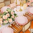 thumbnail image 7 of 50 Pcs Pink Plastic Plates Reusable - Durable and Dishwasher Safe Baby Shower Plates Wavy Daisy Plastic Flower Plate for Party Wedding Birthday Picnics BPA Free (25Guests), 7 of 7