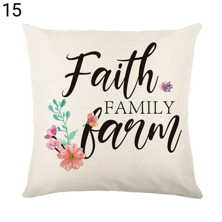 Personalized Farmhouse Style Throw Pillow Covers 18x18 (Farm