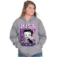 thumbnail image 4 of Kanji Style Cartoon Just Say Boop Zip Hoodie Sweatshirt Women Brisco Brands S, 4 of 5