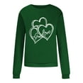 thumbnail image 4 of Fartey 2025 Womens Valentine's Day Sweatshirt Dressy Casual Long Sleeve Crew Neck Pullover Shirts Cute Valentines Day Graphic Tops Fashion Holiday SweatshirtsGreen, 4 of 4