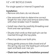 Concord Single or 3-Speed Replacement Steel Bicycle Chain