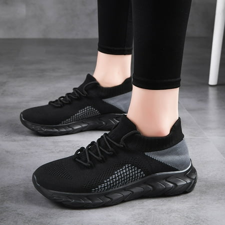 

Gubotare Walking Shoes Women Women s Wedge Sneakers Hidden Heel Platform Wedge Booties Hidden Wedgie Sneakers Black 6.5