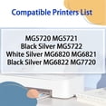 thumbnail image 2 of Compatible PGI-270 CLI-271 25ML Ink Cartridges Replacement for Canon MG5720 MG5721 Black Silver MG5722 White Silver MG6820 MG6821 Black Silver MG6822 MG7720 Printers, 2 of 7