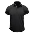 thumbnail image 2 of pstuiky camisetas de hombre, Camiseta de manga corta para hombre, estilo informal, lisa, con cuello vuelto y botones camisetas de hombre m, 2 of 4