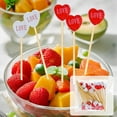 thumbnail image 2 of Quality Heart-Shaped Bamboo Skewers, Fruit and Cocktail Picks for Parties, Sturdy and Decorative Food Stirrers, Ideal for Valentine's Day and Appetizer Platters, 100 Pcs, 2 of 6