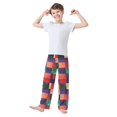 thumbnail image 2 of FORMRS Boys Pajama Pants with Pockets Size 13-14Y Kids Lounge Sleep Bottoms, Red and Purple Plaid Pattern, 2 of 8