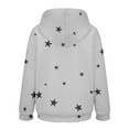 thumbnail image 5 of Women's Star Print Drawstring Hooded Sweatshirt with Pocket, Oversized Long Sleeve Pullover, Plus Size Soft Comfy Fall Top for Streetwear, Casual Daily Wear and Concert Events Light Ashy M, 5 of 9