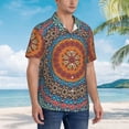 thumbnail image 5 of Daiia Mandala Hawaiian Shirt for Men Gentle Cotton Regular Short Sleeve Casual-Small, 5 of 9