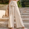 thumbnail image 4 of Pantalones de verano de corte holgado con cintura elástica estilo informal vintage traje de vacaciones FLhrweasw Nuevo, 4 of 7