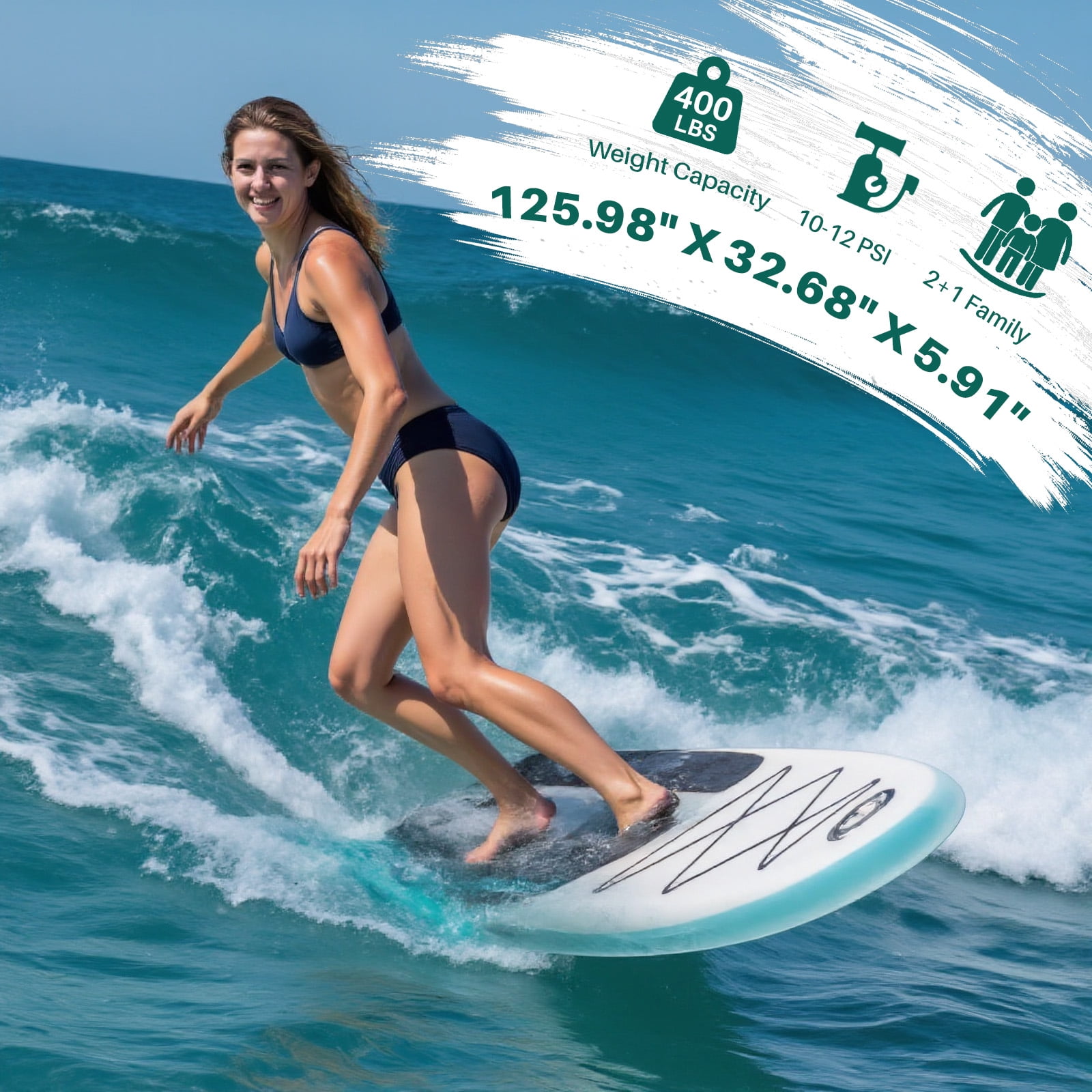 10'5" Inflatable Stand Up Paddle Board, Commercial Grade PVC ISUP with Non-Slip Deck, Complete SUP Accessories: Paddle, Pump, Leash & Backpack, All-Skill Level Water Sports Board, Blue