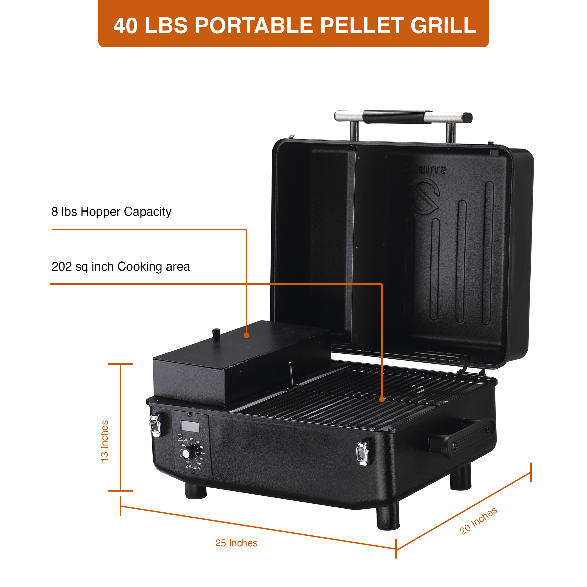 Z GRILLS ZPG-200A Portable Pellet Grill & Electric Smoker – Camping BBQ Combo with Auto Temperature Control - image 3 of 10