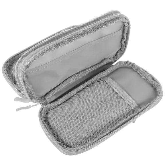 BESTYASH Grey Double Layer Cable Organizer Travel Case for Electronic Accessories and Cord Storage