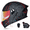 Black Red Tribal, variant on DOCRELD DOT Bluetooth Modular Motorcycle Helmet,Rainbow/Transparent lens Motorcycle Helmet,Dual Visor Full Face Flip up Integrated Motorcycle Helmets,Built-in Dual Speaker Microphone,Adults Men Women
