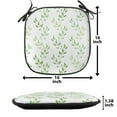 thumbnail image 5 of Leaf Chair Seating Cushion Set of 6, Symmetrical Olive Leaves and Wavy Branches with Patterns Classical Illustration, Seat Pads for Office with Anti-slip Backing, 16"x16", Green, by Ambesonne, 5 of 7