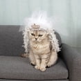 thumbnail image 3 of Mascota gato novia tocado corona patrón decoración cosplay accesorios de boda para cumpleaños boda fiesta (blanco, talla S), 3 of 6