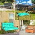 thumbnail image 4 of Porch Swing Cushions, Swing Cushions 3 Seater Replacement with Backrest, Thicken 4" Waterproof Bench Pad Cushions, Outdoor Loveseat Cushions Non-Slip Chairs Pad (Lake Blue), 4 of 6