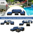 thumbnail image 5 of Costway 6PCS Outdoor Patio Rattan Furniture Set Cushioned Sectional Sofa Navy, 5 of 11