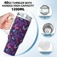 thumbnail image 3 of Bingfone Bright Purple Butterflies for 40 Oz Stainless Steel Travel Mug Double Wall Water Coffee Cup for Home,Office, Outdoor Works Great for Ice Drinks and Hot Beverage, 3 of 8