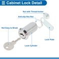 thumbnail image 4 of Unique Bargains Cam Locks RV Storage Lock with Keyed Alike 1-1/8 " Cylinder Fits 7/8 " Max Door Thickness for RV Compartment Camper Trailer Cabinet and Toolbox, 4 of 7