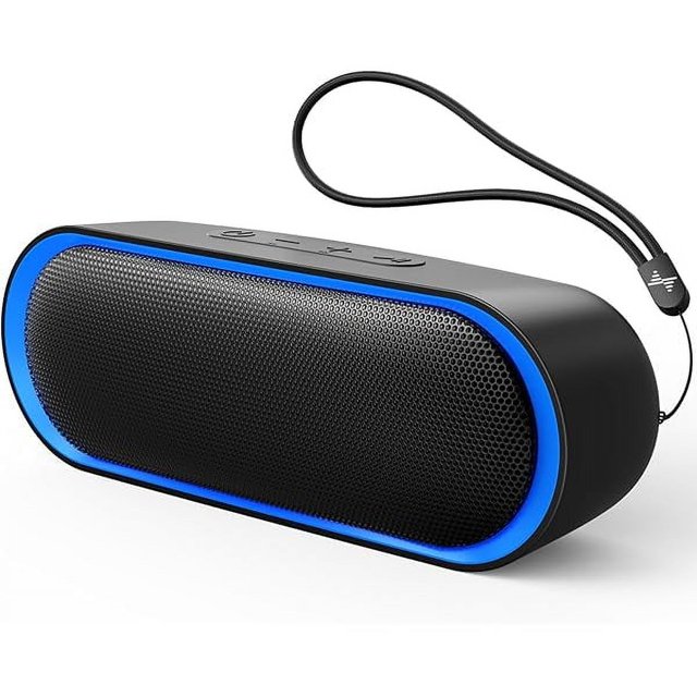 wonima02 Bluetooth Speakers, Waterproof Portable Speakers with TWS, 24 Playtime, Stereo Sound, Wireless for Home Shower Pool Beach Outdoor (Black)