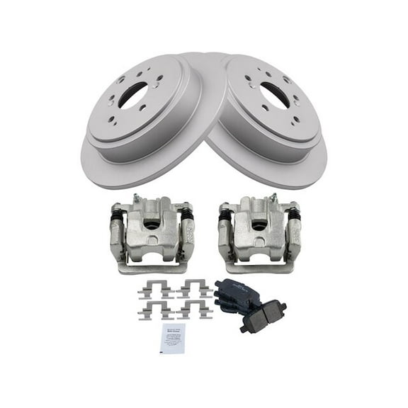 Rear Brake Pad Rotor and Caliper Set - Compatible with 2003 - 2008 Honda Pilot 2004 2005 2006 2007