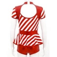 thumbnail image 6 of iiniim Kids Girls Candy Cane Christmas Costume Stripes Print One Piece Bodysuit Ballet Dance Gymnastic Leotard Biketard, 6 of 7