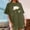 Army Green, variant on Short Sleeve Oversized Graphic Tshirts for Women Crew Neck Pull-on Minimalist Gray T-Shirts Casual Floral Printed Polyester Blend Pullover Tops Gray,Xxl