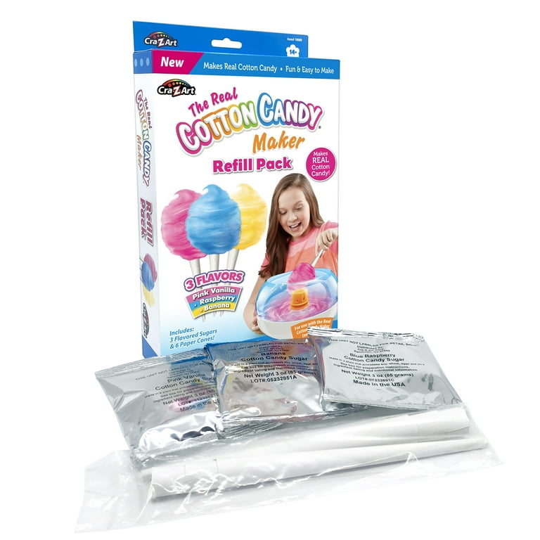 Cra-Z-Art New Real Cotton Candy Refill Variety Pack, Play Food, Multicolor, unisex Ages 14 and Up, Size: 9 oz. Cra-Z-Art New Real Cotton Candy Refill Variety Pack, Play Food, Multicolor, unisex Ages 14 and Up, Size: 9 oz.