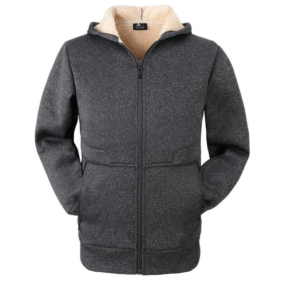 Geeksport Men's Fleece Full-Zip Jacket Winter Fleece Sherpa Lined Sweatshirts,Sizes M-3XL