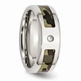 thumbnail image 5 of Stainless Steel Polished With CZ Printed Brown Camo Under Rubber Band Size: 10; for Adults and Teens; for Women and Men, 5 of 7