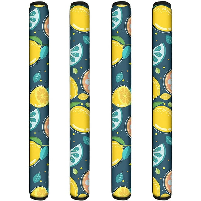 4 PCS Lemon Printed Washable Refrigerator Door Handle Covers, Handles for Fridge, Anti-Skid Protector for Fridge Oven Keep Off