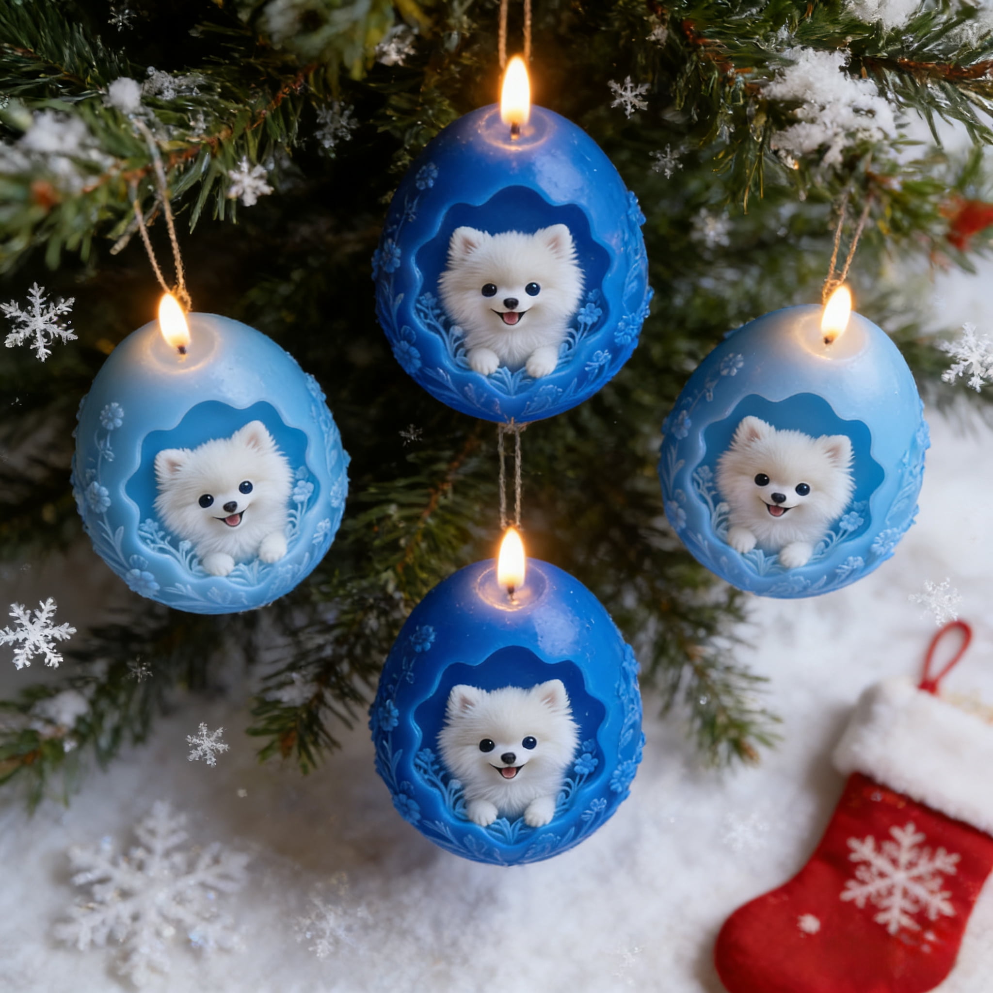 2PCS Patterned Egg Shape Dog Silicone Candle Molds Epoxy Resin Wax Mold Silicone Egg Shaped Dog Mold for Candle Craft Making Festival Gift Decoration Dog Pendant Ornament