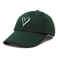 thumbnail image 4 of DALIX Hand Drawn Heart Hat Womens Embroidered Baseball Cap in Dark Green, 4 of 6