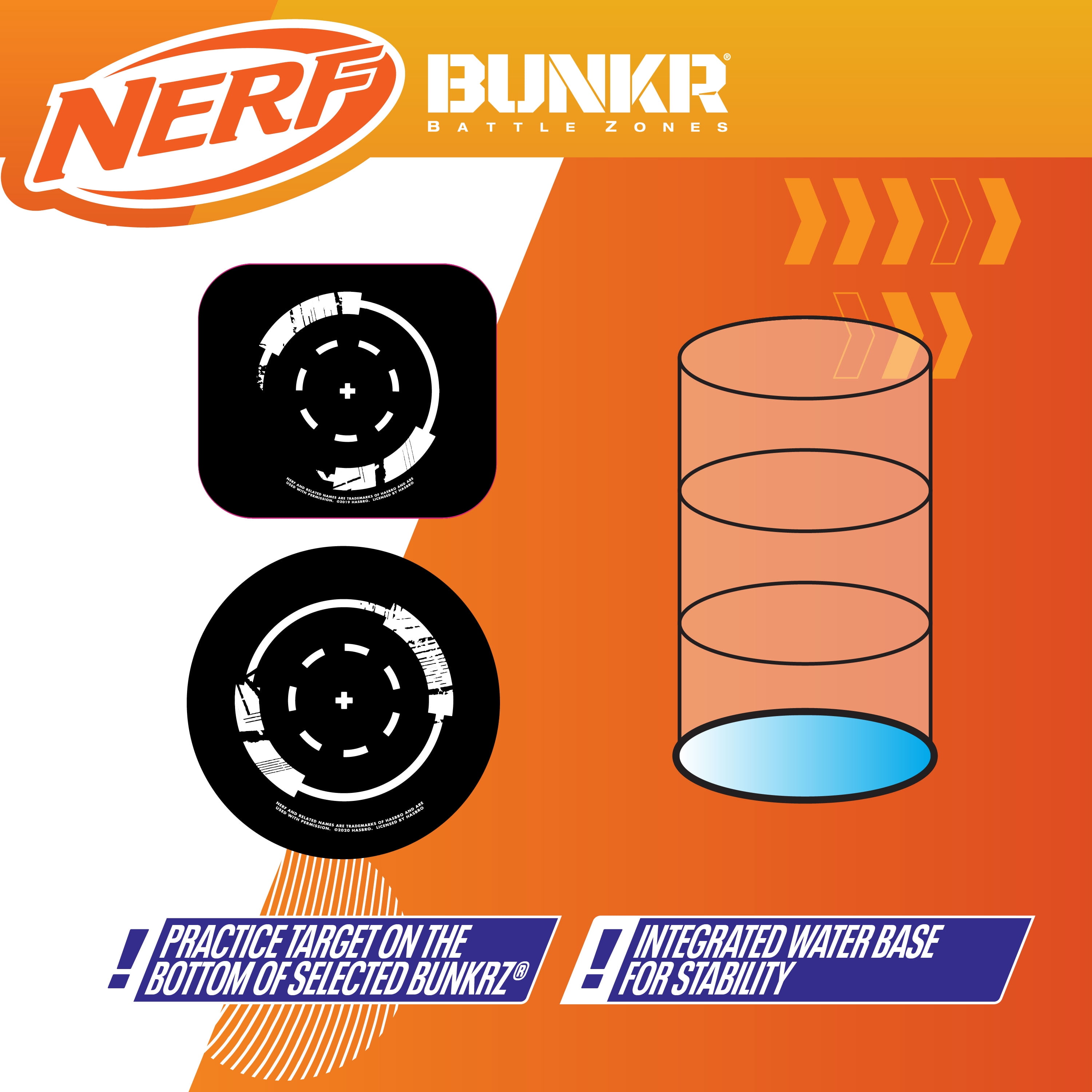 BUNKR BATTLE ZONES Nerf Competition Pack - 4 Inflatable Bunkers for Foam Dart Wars