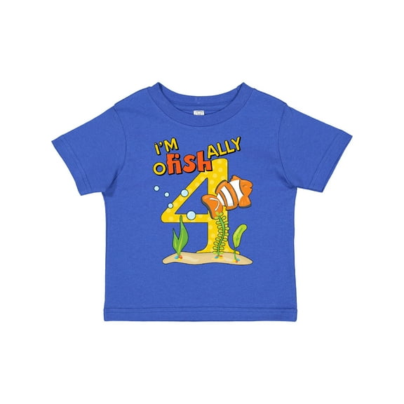 Inktastic I'm O-fish-ally Four Cute Clownfish Fourth Birthday Boys or Girls Toddler T-Shirt
