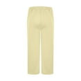 thumbnail image 5 of Sweatpants for Men Casual Baggy Track Pants Solid Color Open Bottom Trousers with Pockets, Beige, S, 5 of 6