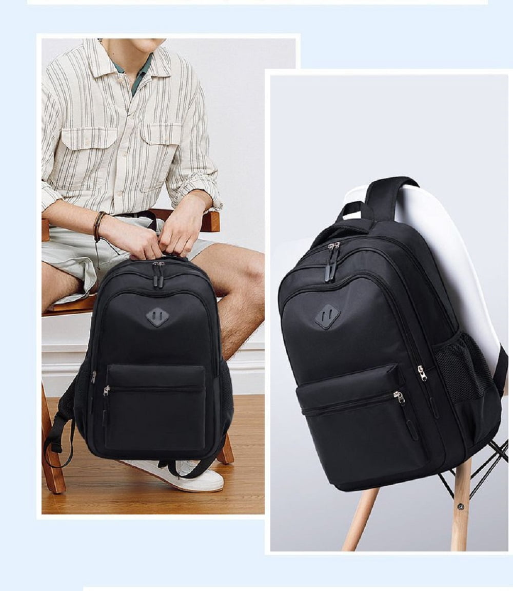 School Backpack for Men Women, Adults Waterproof Travel Bags, 15.6 inch Laptop Backpack, Teenage Lightweight Rucksack, Work Daypack, Black