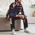 thumbnail image 5 of Wukai Watercolor Bald Eagle Men's Long-Sleeve Pajama Set - Comfortable Sleepwear with Button-Down Shirt and Pants-XX-Large, 5 of 6