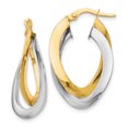 thumbnail image 1 of Leslie's 14k Two-tone Polished Twisted Double Hoop Earrings LE410, 1 of 2
