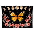 thumbnail image 2 of HVEST Butterfly Tapestry Moonlit Garden Tapestries Colorful Butterfly and Floral Vine Wall Tapestry Moon Phase Wall Hanging Tapestry for Living Room Dorm Office Bedroom Home Decor 80x60 Inches, 2 of 6