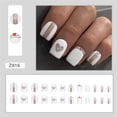 thumbnail image 2 of Fofosbeauty 24pcs Press on False Nails Tips, Square Fake Acrylic Nails, Light love, 2 of 9
