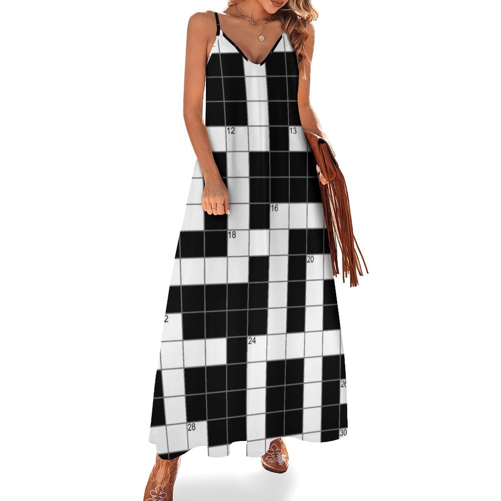 Crossword Clue Sleeveless Dress luxury dresses Women dresses summer women's  clothing trend 2024