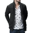 thumbnail image 2 of Matchstick Men's Stand Collar Long Sleeves Shawl Breasted Cardigan Sweater, 2 of 8